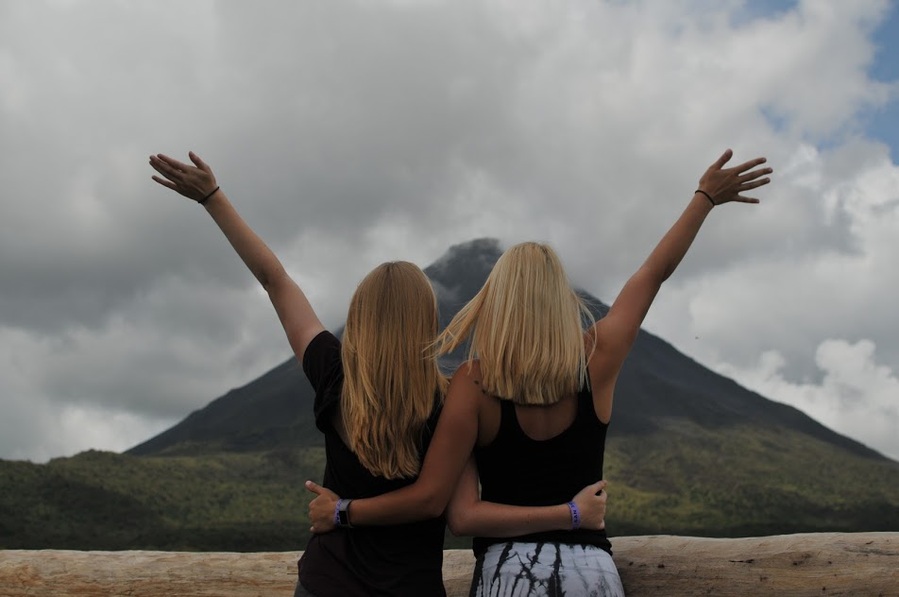 Two students at Arenal Volcano, Costa Rica