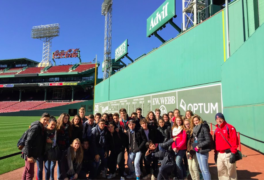 High school class trip at Fenway Park in Boston