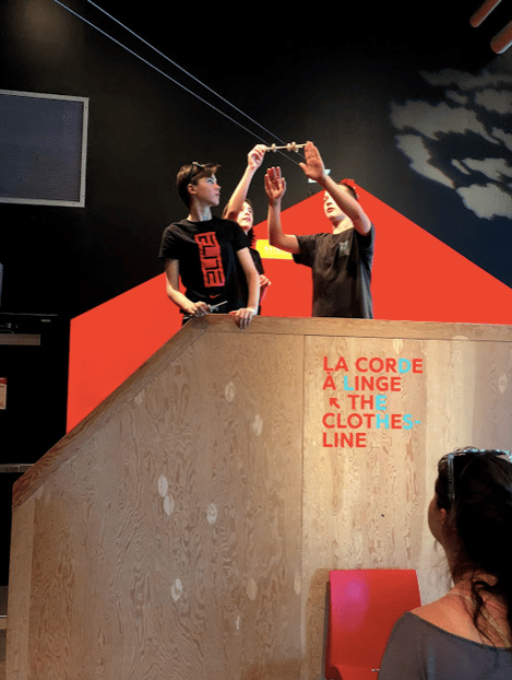 Students at the science museum in Montreal, Canada