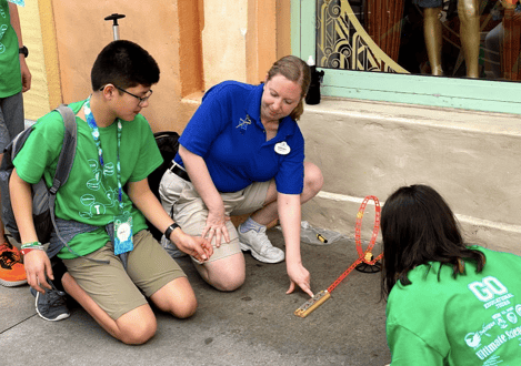 Student participating in an activity at Hollywood Studios. 