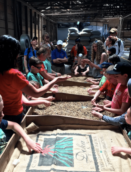 Students at the Doka Coffee Estate