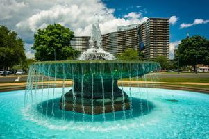 Fountain at Eakins Oval in Philadelphia, Pennsylvania.