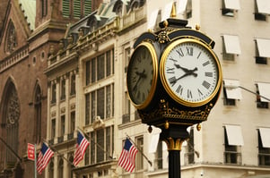 old clock on the avenues of new york city