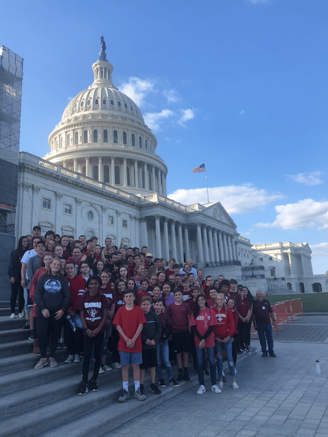 Students at the Capitol Building in Washington, D.C.