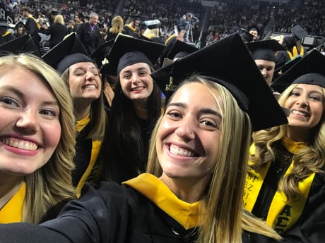 Students graduating from college