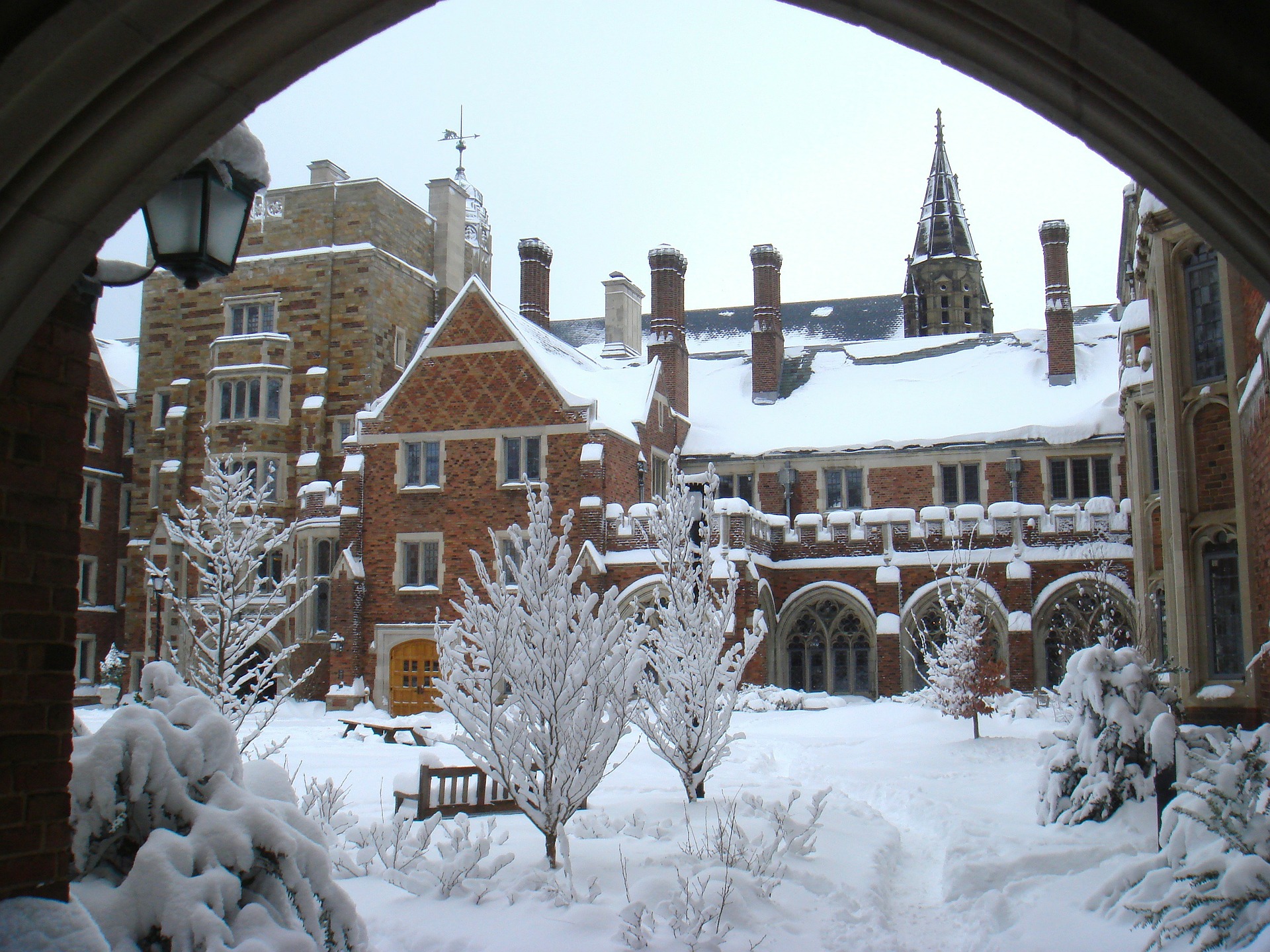 Yale University during the winter.