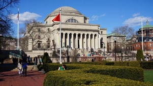 Columbia University building on a sunny day.