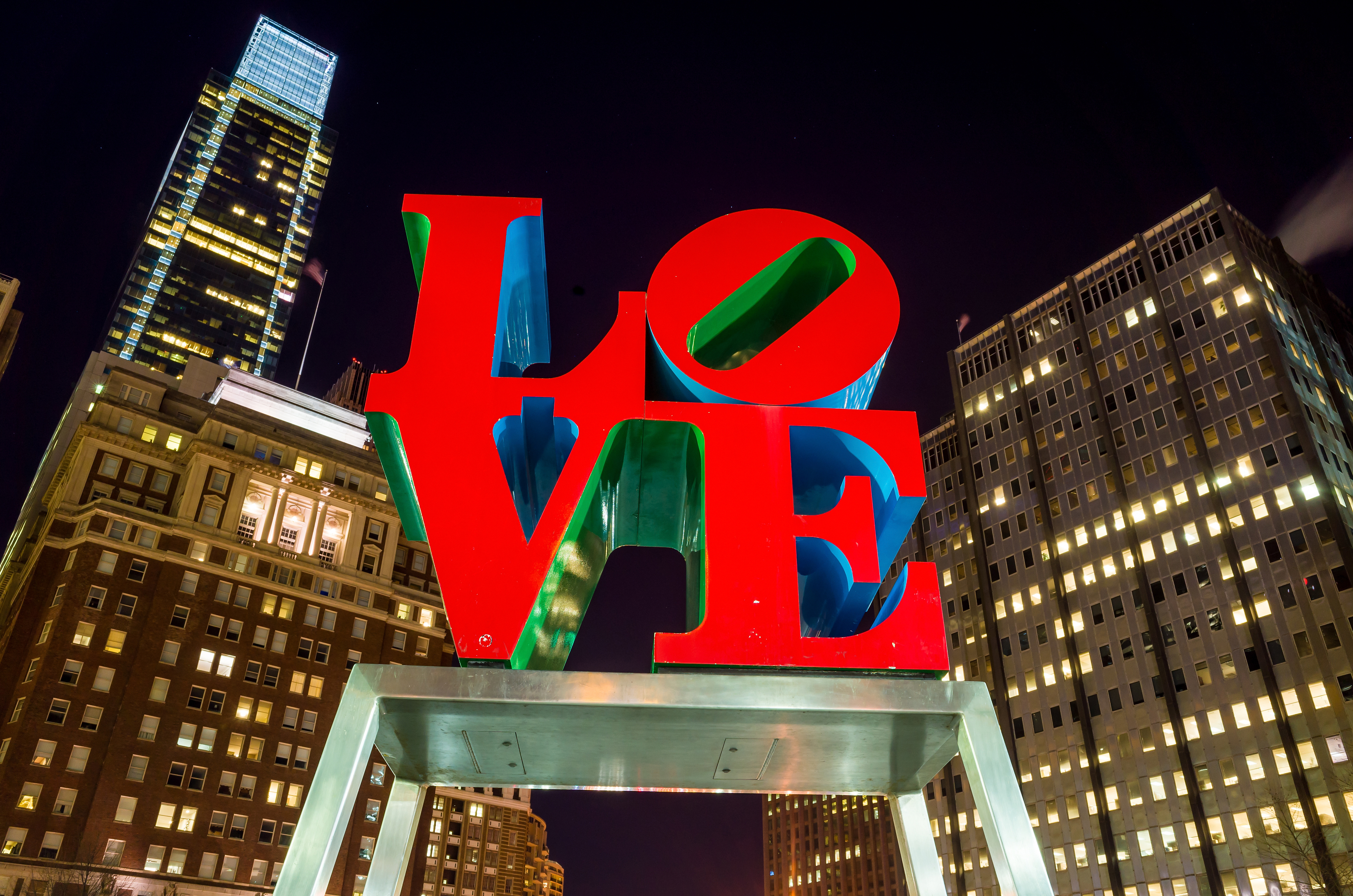 The Love statue in the Love Park Philadelphia