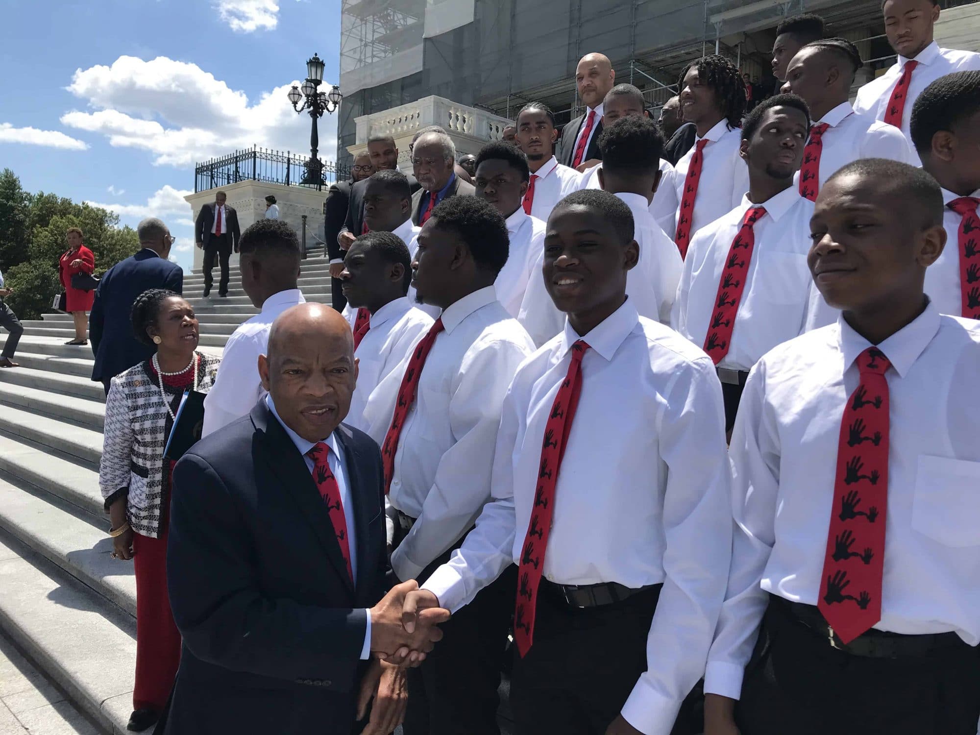 Meeting Rep Lewis on the steps of the US Capitol