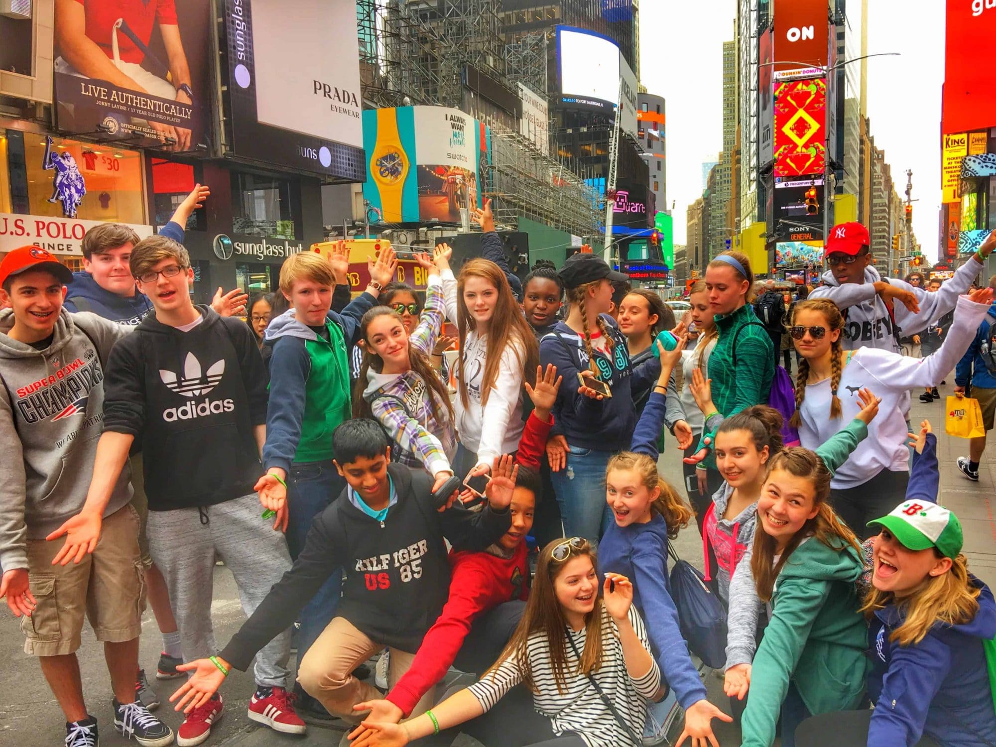 Students in Times Square NYC