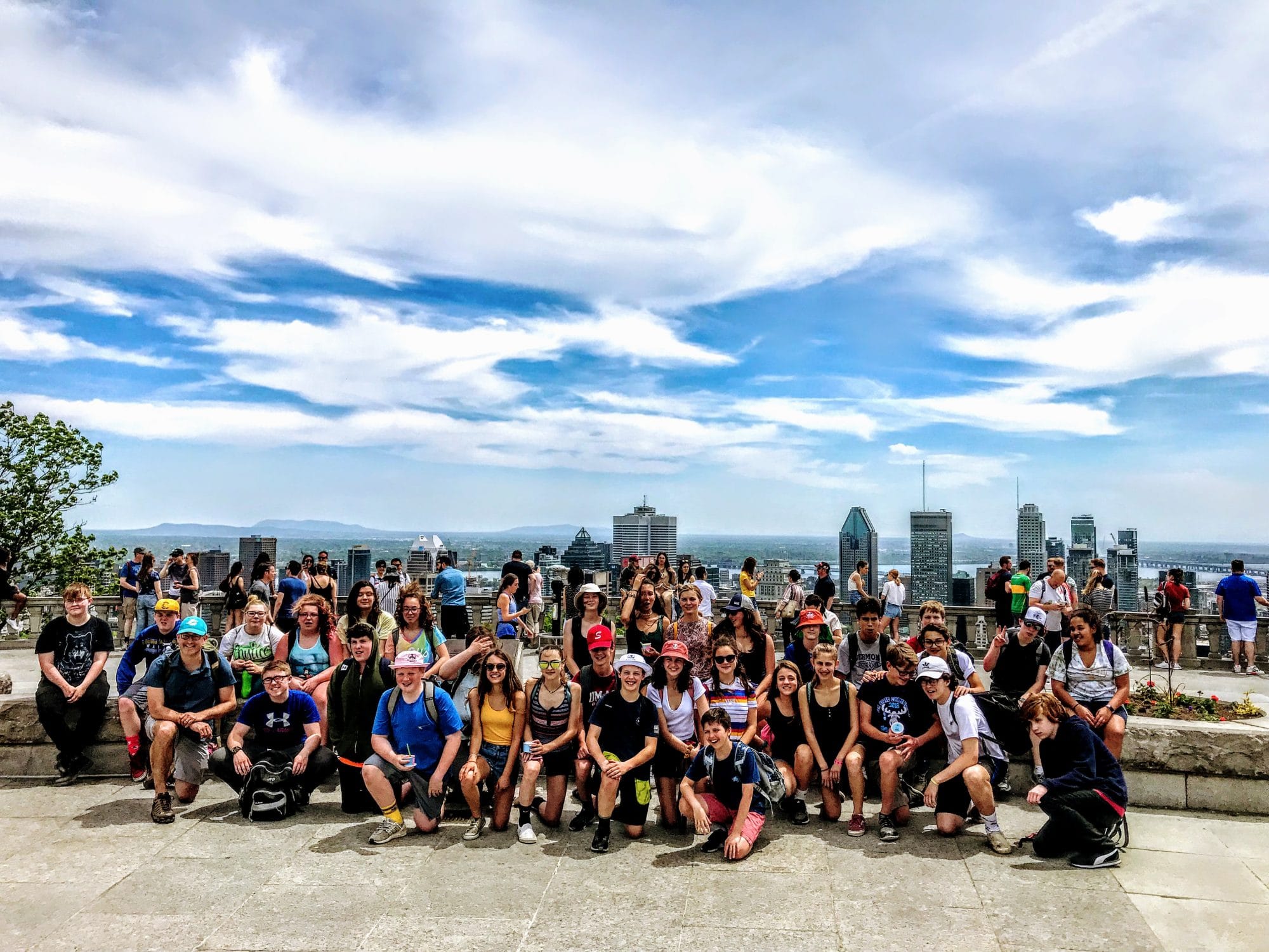 Students on top of Mount Royal in Montreal