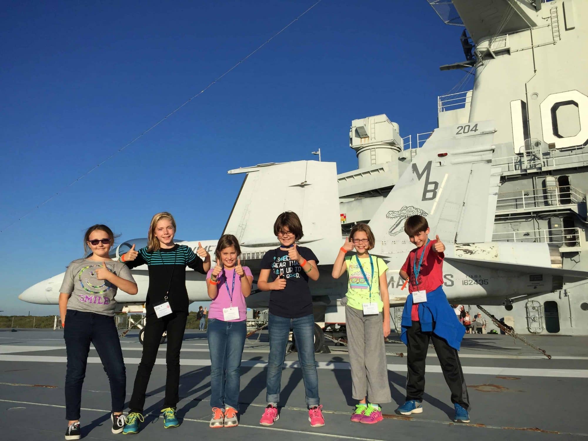 students on the USS yorktown