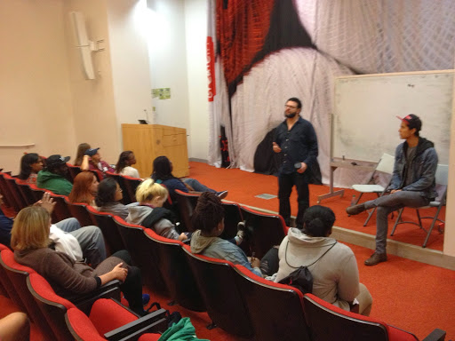 students at an admissions session
