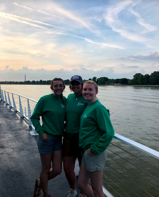 GO Leader Bailey, Michaela and Stephanie aboard the Spirit Cruise with our group. 