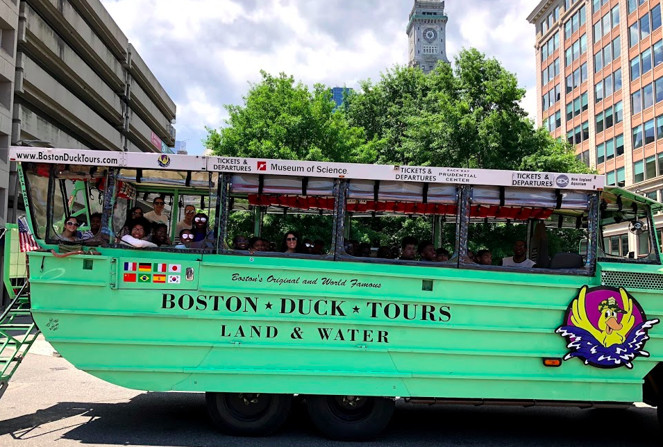 Students on the Boston Duck Tours. 