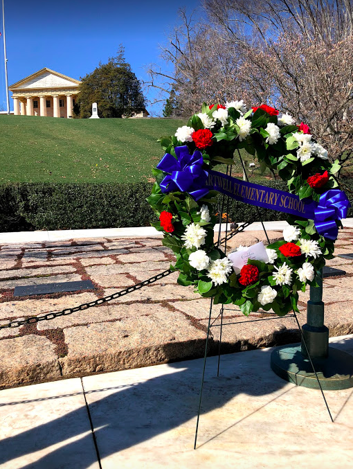 Wreath at JFK's memorial in Washington, D.C.