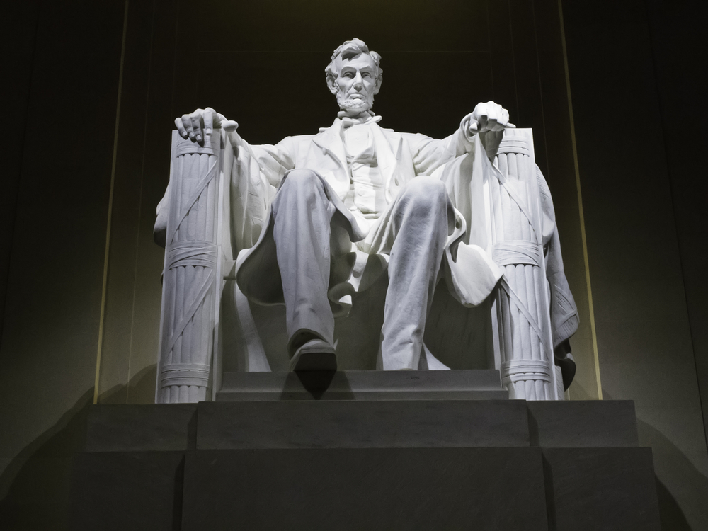 President Lincoln at his memorial in Washington dc