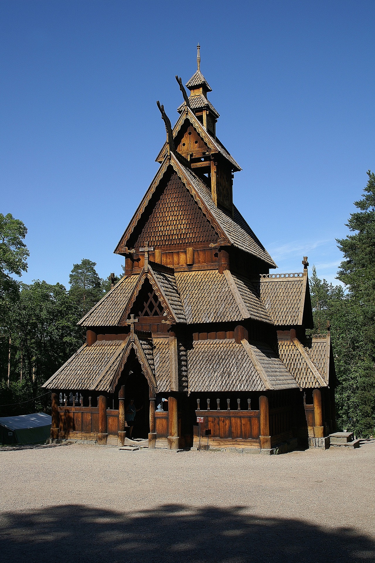 A wooden Stave church in Norway. 